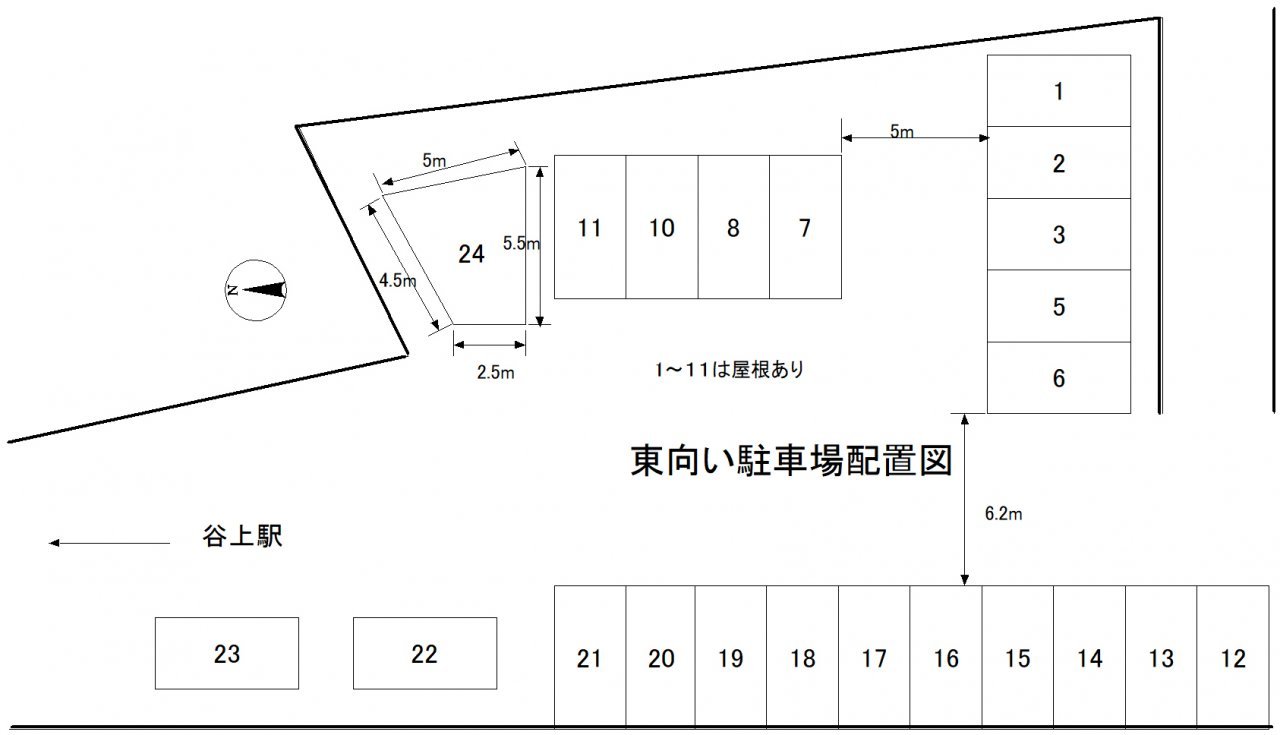 東向駐車場　配置図