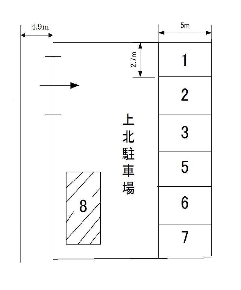 上北駐車場　配置図